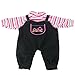 Rifi High Simulation Baby Doll's Clothes Denim Pants Red Stripes 14 to 16 inches Dolls