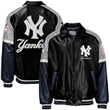 New York Yankees Youth Black Pleather Varsity Jacket
