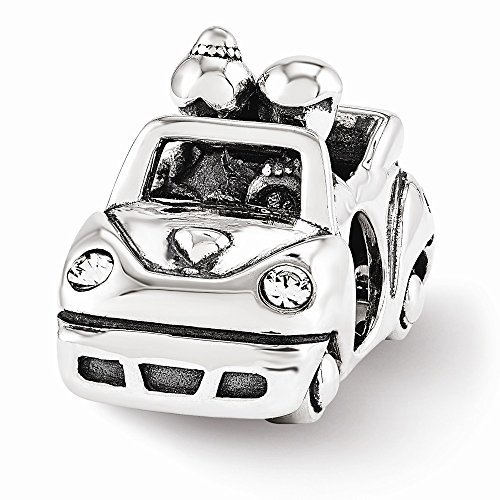 Sterling Silver Reflections Swarovski Just Married Car Bead