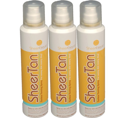 SheerTan Sunless Tanning - 3 Pak Tanning Spray - Self-Tanning at home for your perfect indoor tan. Wand Sold with Starter Set Only