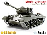 1/16 Remote Control Snow Leopard M26 Air Soft RC Battle Tank Smoke & Sound (Upgrade Version w/ Metal Gear & Tracks)
