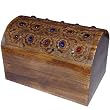 Gifts for Women Wooden Brass Inlay Work Jewelry Boxes (wc452a)