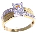 Radiant Cut Signity&reg; Stone Cubic Zirconia in 14K Yellow Gold Ring by Designer Michael