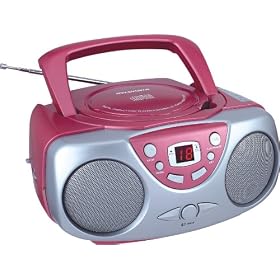 Curtis SRCD243M-PINK Sylvania SRCD243 Portable CD Player with AM/FM Radio, Boombox (Pink)