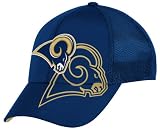 NFL Men's St. Louis Rams End Zone Structured Flex Hat - Tw86Z (Navy, Small/Medium)