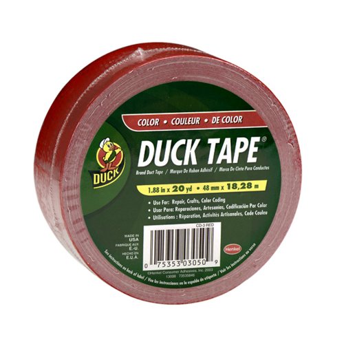 Henkel Duck 1.88-Inch-by-20-Yard Colored Duck Tape, Red #00-03050