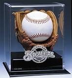 MILWAUKEE BREWERS AUTOGRAPH BASEBALL DISPLAY CASE w/ GLOVE