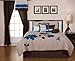 8 Pieces Oversize Blue and Brown Flower Comforter/bed-in-a-bag Set King Size Bedding