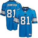 Calvin Johnson Jersey: Reebok Blue Replica #81 Detroit Lions Jersey
