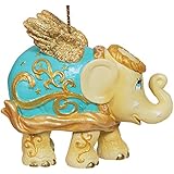 Westland Giftware Elephant Parade Resin Ornament in Tin Window Box, Golden Angel, 2.5-Inch