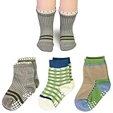 ［キロフライ］kiloflyベビー男の子のソフトコットンソックスバリューパック、3ペア、赤ちゃん学?