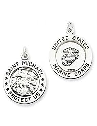 Sterling Silver St. Michael U.S. Marines Saints Medal