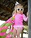RuffleButts® Little Girls Hot Pink Striped Polka LS Rash Guard Bikini
