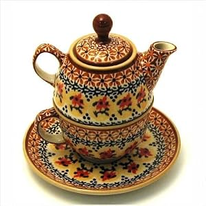 10 oz Tea for One Teapot and Saucer - Pattern DU70 by 