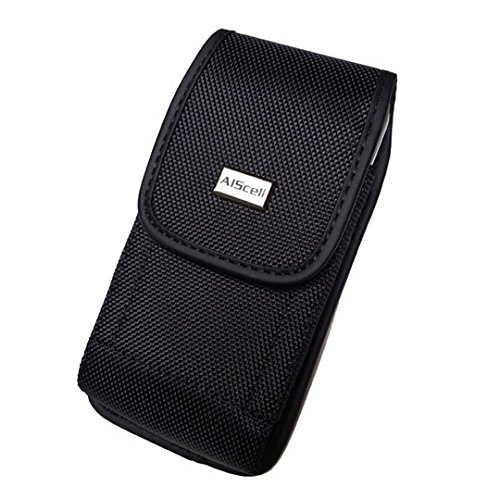 for Droid Ultra Droid Maxx VERIZON Black Tough Nylon Pouch Cell Phone Case Duty Metal Clip Holster+D Ring Hook+AIS Cell Phone Cleaning Cloth (by All_instore)