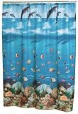 51g6ic4wRAL. SL160  Carnation Home Fashions 6 Feet by 6 Feet Fabric Shower Curtain, Seascape