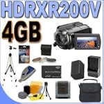 Sony HDR-XR200V 120GB HDD High Definition Camcorder w/15x Optical Zoom BigVALUEInc Accessory Saver 4GB FH100 Replacement Battery/Rapid Charger Filter Bundle