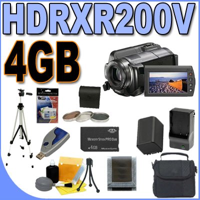 Sony HDR-XR200V 120GB HDD High Definition Camcorder w/15x Optical Zoom BigVALUEInc Accessory Saver 4GB FH100 Replacement Battery/Rapid Charger Filter Bundle
