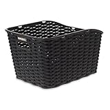 Basil Weave WP Synthetic Rear Basket - Black, 35 x 26 x 24 cm