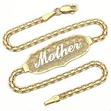 10K Two Tone Mother Bracelet w/ Hearts Mom Jewelry 8