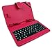 DURAGADGET Deluxe Pink Keyboard Folio Case for the NEW Medion LifeTab S8312 Tablet - Eco-Friendly Faux Leather with Built-In Stand and BONUS Stylus