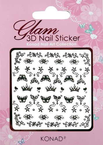 Konad Black Butterfly Nail Art Stickers with Tiny Built In Gems [Misc.]