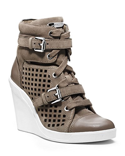 MICHAEL Michael Kors Women's Skid Wedge Lasered Suede High-Top Sneakers