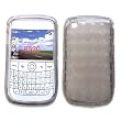RIM Blackberry Gemini Curve 8520 & 8530 (T-Mobile/ AT&T) Crystal Silicone Skin Case Transparent Smoke Grey Check Pattern Design