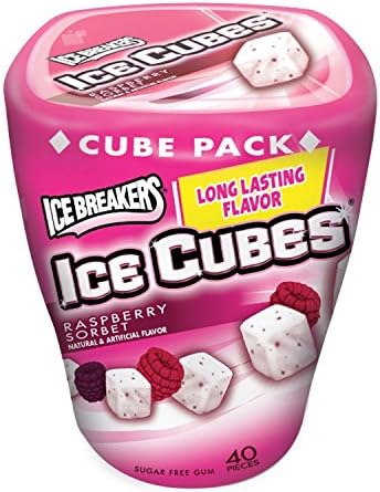 Ice Breakers Ice Cubes Sugar Free Gum Raspberry Sorbet 40 Pieces