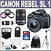 Canon EOS Rebel SL1 Digital SLR Camera & EF-S 18-55mm IS STM Lens with EF-S 55-250mm IS Lens + 32GB Card + Backpack Case + Flash + 3 UV/CPL/FLD Filters Kit
