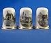 Porcelain China Collectable Thimbles - Set of Three Country Cottages