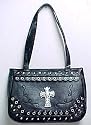 Black Studded Rhinestone Gothic Cross Handbag Celeb