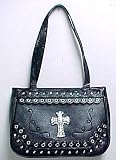 Black Studded Rhinestone Gothic Cross Handbag Celeb