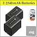 Sony NEX-VG10 NEX-VG20 NEX-VG30 NEX-VG900 Camcorder Battery - Qty 2 Premium NP-FV70 Batteries + LCD Screen Protectors + Micro Fiber Cleaning Cloth