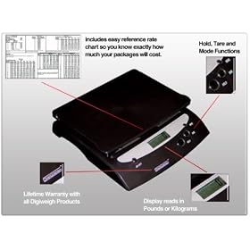 Digiweigh 52 Lb Postal Scale USPS Mail and Shipping Scales by DigiWeigh