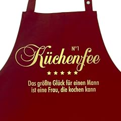 N�1 K�CHENFEE - Das gr��te Gl�ck f�r einen Mann ist eine Frau, die kochen kann - Kochsch�rze mit verstellbarem Nackenband und Seitentasche