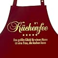 N�1 K�CHENFEE - Das gr��te Gl�ck f�r einen Mann ist eine Frau, die kochen kann - Kochsch�rze mit verstellbarem Nackenband und Seitentasche