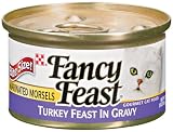 Fancy Feast Gourmet Cat Food Marinated Morsels Turkey Feast in Gravy, 3-Ounce Cans (Pack of 48)