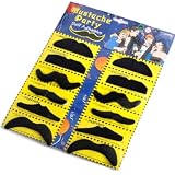 12 x Fausses Moustaches Fake Mustache adhésive noir