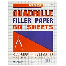 Top Flight Filler Paper, Quadrille Rule, 11 x 8.5 Inches, 80 Sheets (12650)