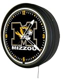 Missouri Tigers 20 Metal-encased Neon Clock