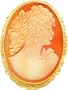 14K Yellow Gold Shell Cameo Pin Pendant Jewelry New |D