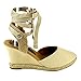 Beston CE04 Women's Platform Espadrille Lace Up Wedge Sandals Half A Size Small