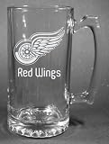 NHL Detroit Red Wings Laser Etched 27oz Glass Beer Mug