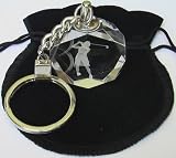 Crystal Laser Engraving Female Golfer Keychain Key Chain ... thumbnail