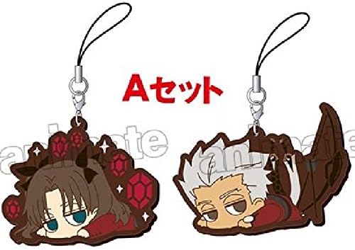 Fate stay night Unlimited Blade Works Rubber Strap Key Chain Set A Rin & Archer