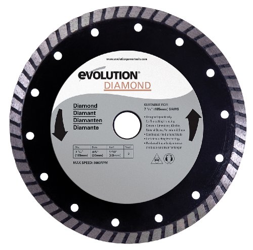 Evolution Power Tools 185BLADEDM FURY 7-1/4-Inch Diamond Masonry Blade with 20mm Arbor