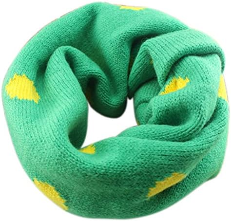 Dimore Kid's Infinity Neck Warmer in Soft Fashionable Wave Point Scarves for the Winter Gift (green)