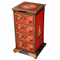 Tibetan 4-Drawer Dresser - Red