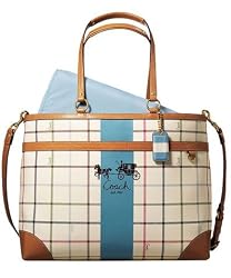 Coach Bleecker Tattersall Baby Diaper Multifunction Bag Tote 12563